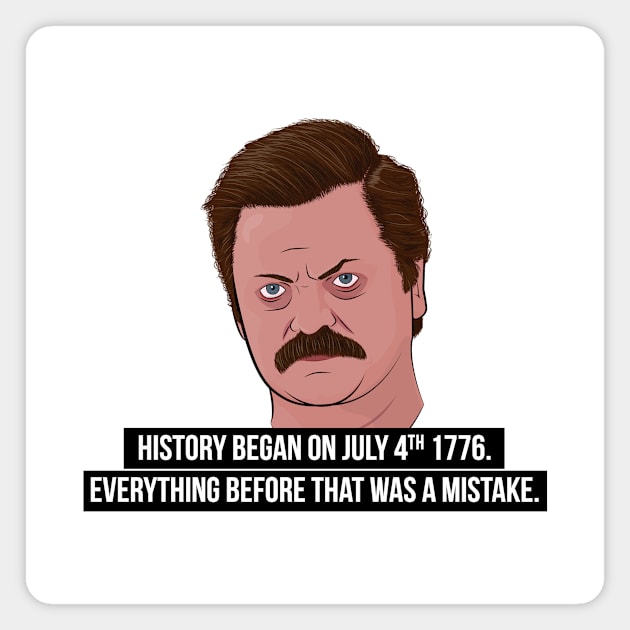 Ron Swanson - July 4th Magnet by BluPenguin